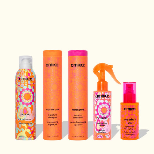 strand superheroes routine set normcore shampoo, conditioner + superfruit star + perk up + wizard